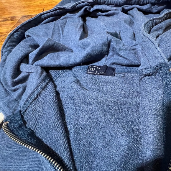 GAP Women's Hoodie - Essential Zip Up - True Indigo - Size M - Stripe - Picture 4 of 5
